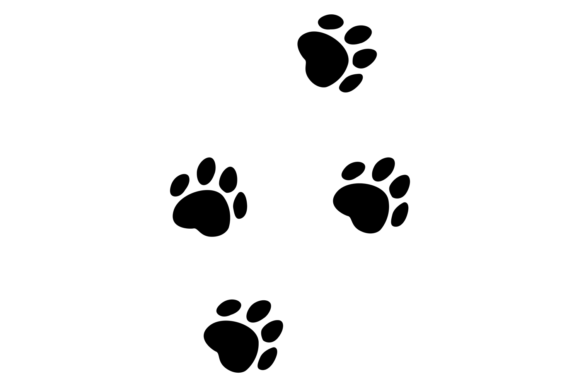 Black Pet Steps Symbol