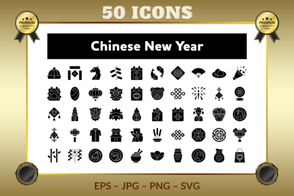Chinese New Year Glyph Icons