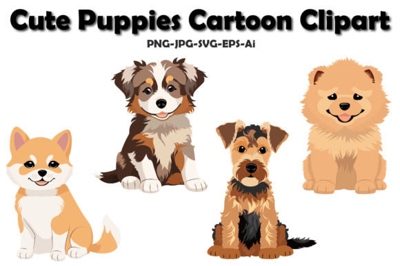 Cute Puppies Dog Cartoon Clipart