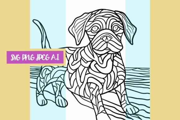Dog Coloring Line Art