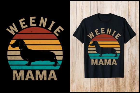 Weenie Dog Vintage Retro Design T-shirt
